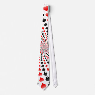 Poker Card Suits Spiral: Necktie / Tie