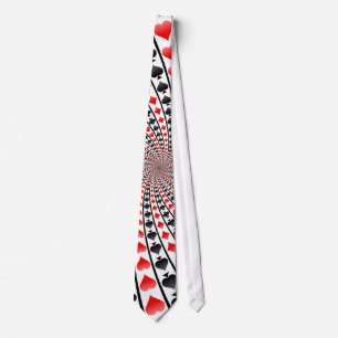 Poker Card Suits Spiral: Necktie / Tie