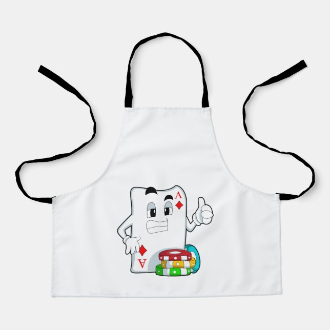 Poker card with Poker chips Apron (Front)