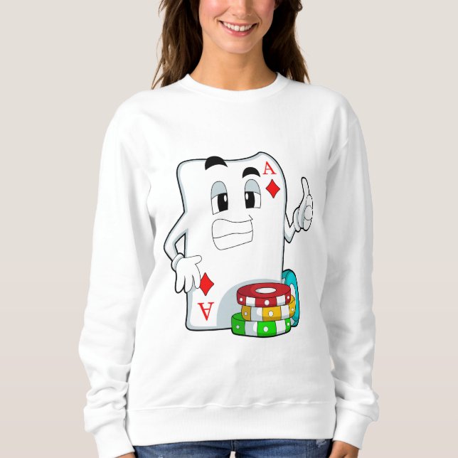 Poker card with Poker chips Sweatshirt (Front)