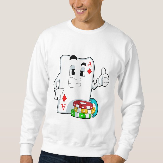 Poker card with Poker chips Sweatshirt (Front)