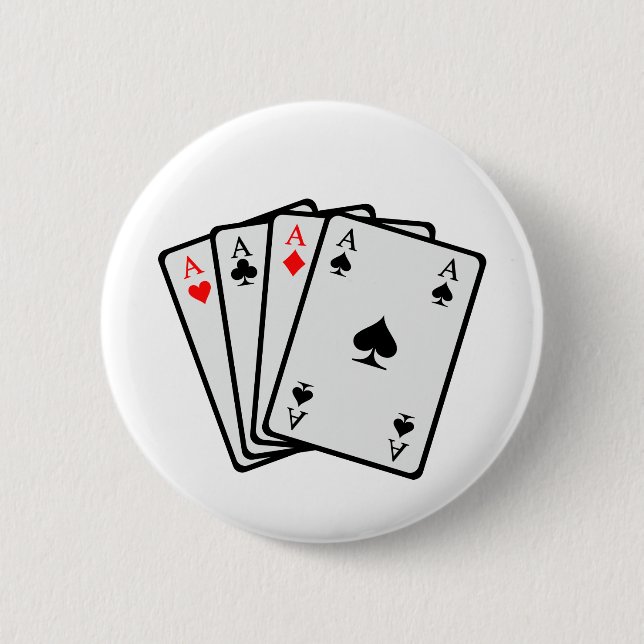 Poker cards 6 cm round badge (Front)
