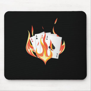 Poker Cards Ace Flame Casino Gambling Player Gift Mouse Mat