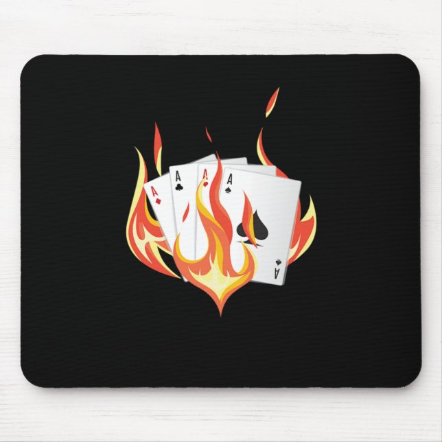 Poker Cards Ace Flame Casino Gambling Player Gift Mouse Mat (Front)
