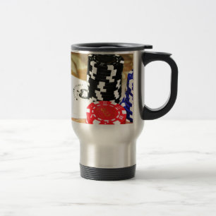 Poker Cards Aces Chips Gambling Casino Win Game Travel Mug
