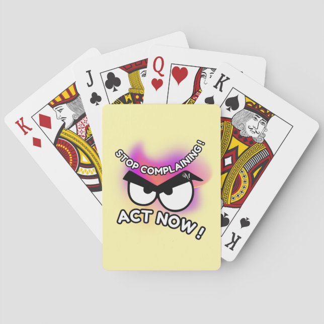 Poker Cards : Act Now (yellow) (Back)