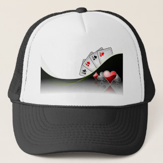 Poker cards and casino symbols trucker hat
