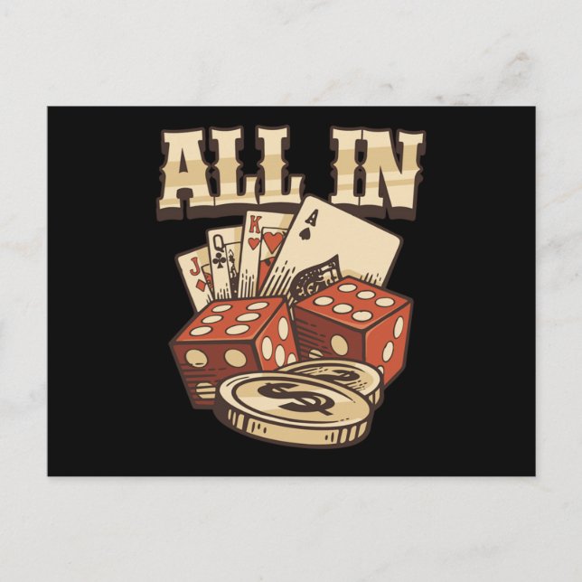 Poker Cards Chips Casino Gambling Player Game Gift (Front)