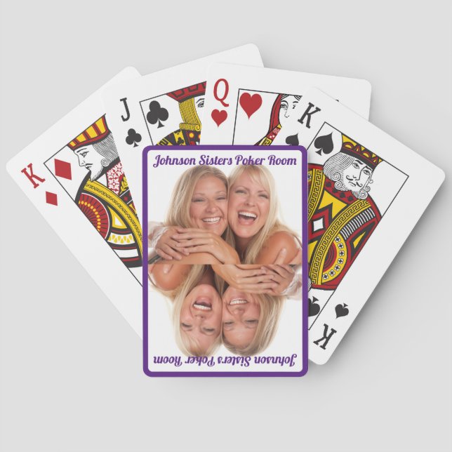 Poker Cards - Customisable - Mirrored Photo + Text (Back)