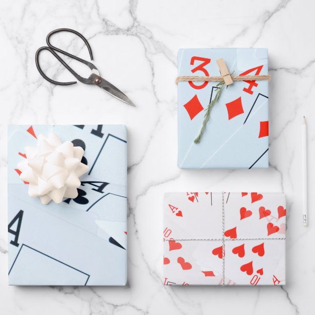 Poker Cards, Gift Wrap Paper Set (Front)