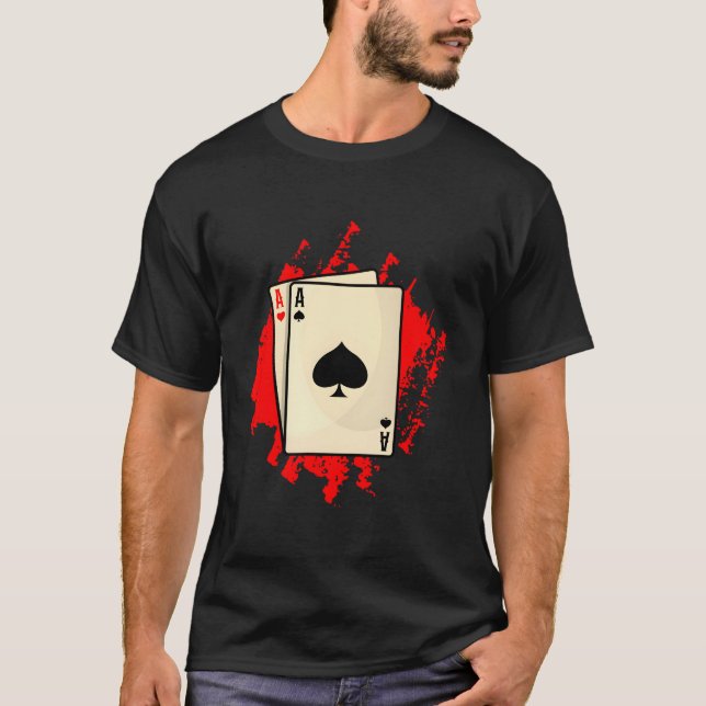 Poker Cards Pocket Rocket Poker Poker Player T-Shirt (Front)
