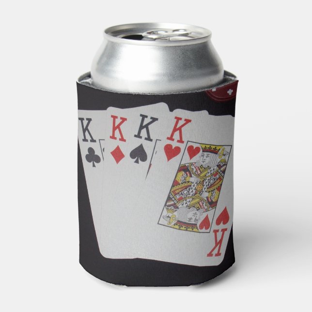 Poker Cards Quad Kings, Can Cooler (Can Front)