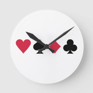 Poker cards round clock