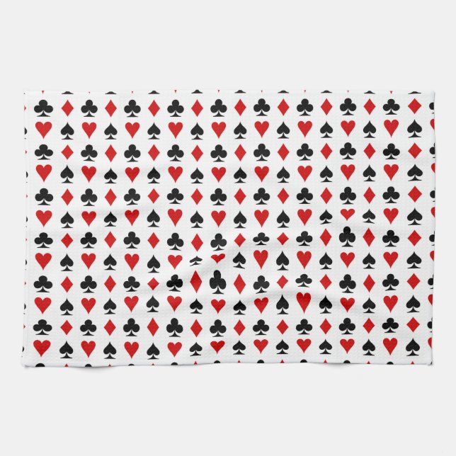 poker cards symbol pattern texture diamonds spades tea towel (Horizontal)