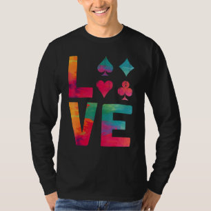 Poker Cards Watercolor Vintage Love T-Shirt