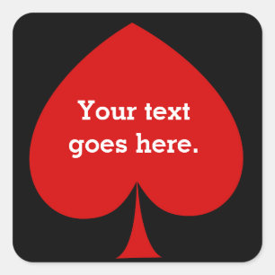 Poker casino spade party favour sticker