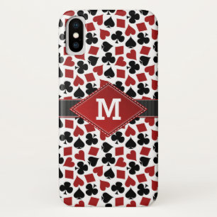 Poker Casino Suit Pattern Monogram iPhone X Case