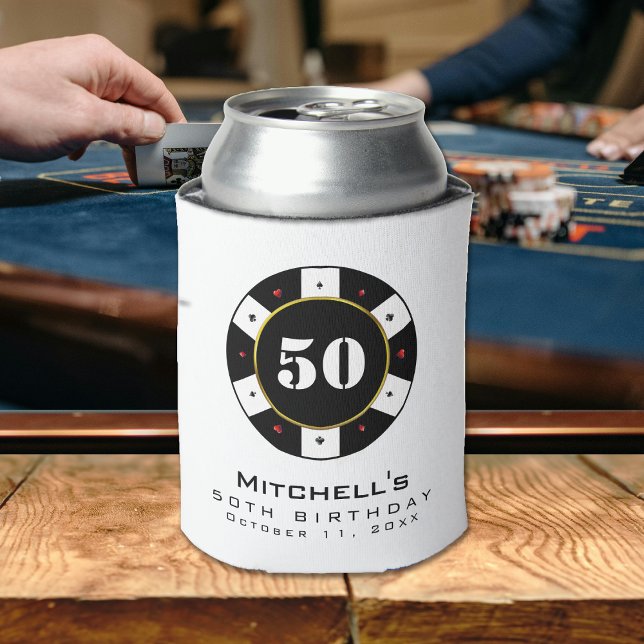 Poker Chip 50th Birthday Party Can Cooler (Poker Chip 50th Birthday Party Can Cooler
)