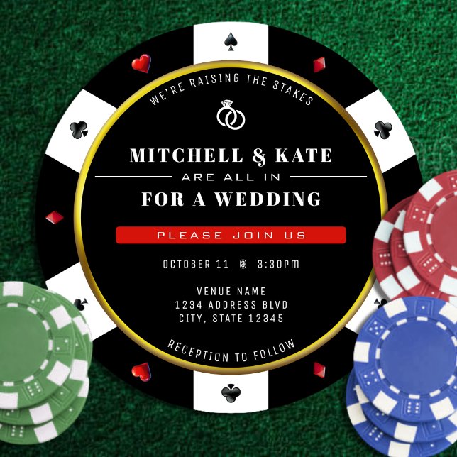 Poker Chip All In One Wedding Invitation (Poker Chip All In One Wedding Invitation
)