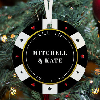 Poker Chip All In Wedding Metal Tree Decoration