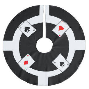 Poker Chip - Black Brushed Polyester Tree Skirt