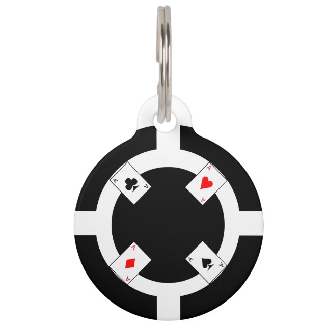 Poker Chip - Black Pet Tag (Back)