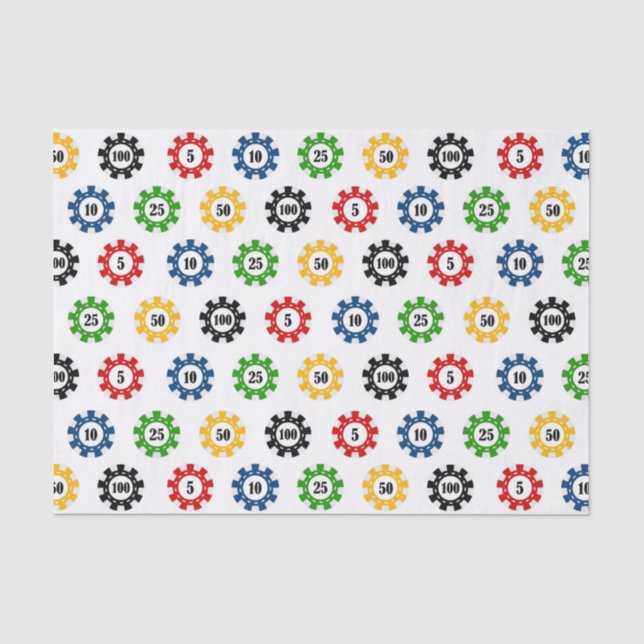 Poker chip Casino pattern party tissue paper (Front)