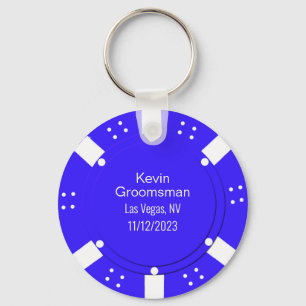 Poker Chip Casino Themed Wedding Favour Key Ring