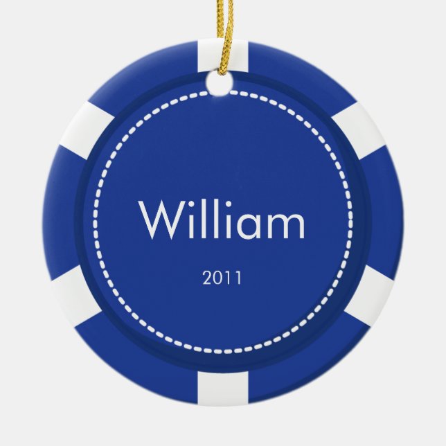Poker Chip Christmas Ornament (Front)