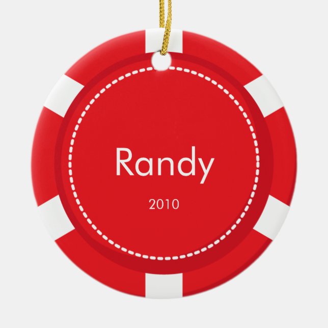 Poker Chip Christmas Ornament (Front)
