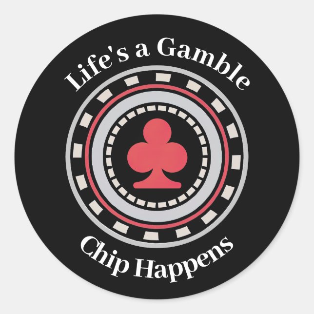 Poker Chip Classic Round Sticker (Front)