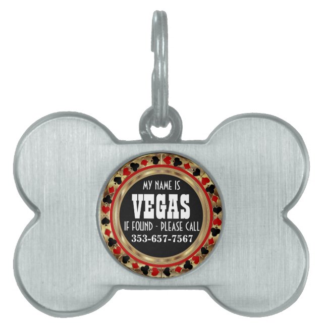 Poker Chip Design | DIY Name Pet ID Tag (Front)