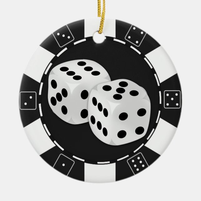 Poker Chip Dice Ornament (Front)