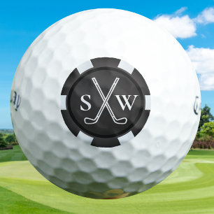 Poker Chip Golf Theme Monogrammed Golf Balls