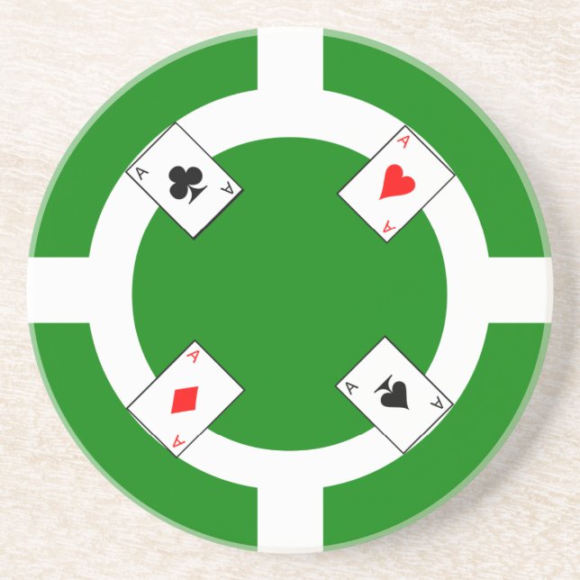 Poker Chip - Green Coaster (Front)