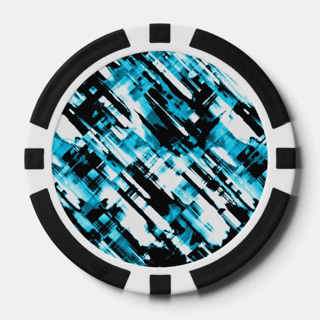 Poker Chip Hot Blue Black abstract digitalart G253 (Front)