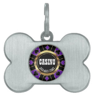 Poker Chip in Purple   Customise Pet ID Tag