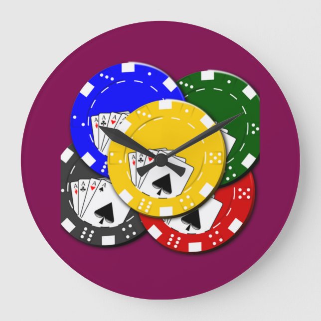 Poker Chip  Large Clock (Front)