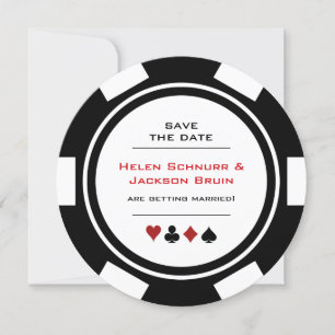 Poker Chip Las Vegas Casino Wedding Save The Date