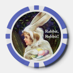 Poker Chip Lucky Saying Rabbit Rabbit! Flip Chip