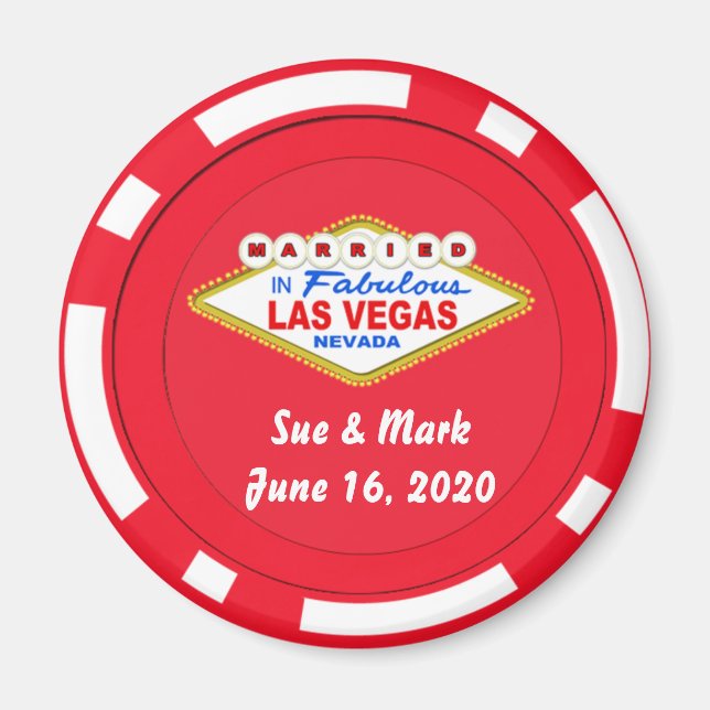 Poker Chip Magnet Married in Las Vegas (Front)