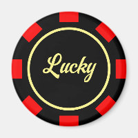 Poker chip marker fridge magnets