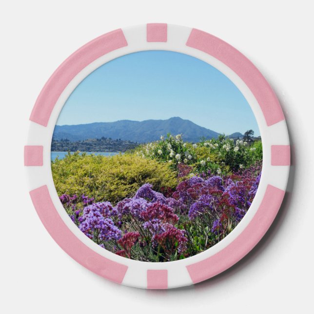 Poker Chip Mt Tamalpais Purple Flowers (Front)
