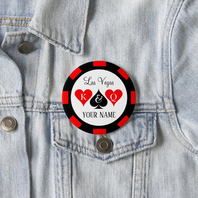 Poker chip name buttons for Vegas wedding party (In Situ)