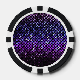 Poker Chip Purple Crystal Bling Strass