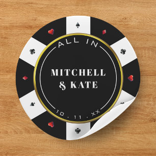 Poker Chip Wedding Classic Round Sticker