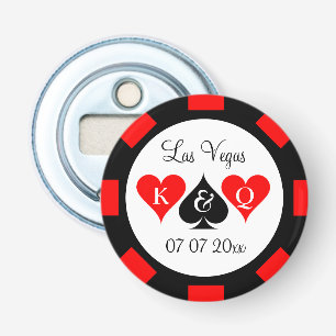 Poker chip wedding favour magnetic bottle opener