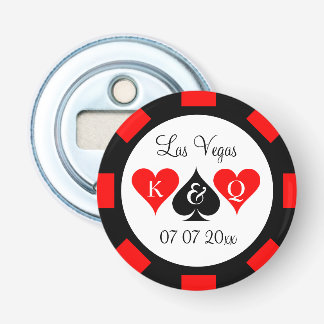 Poker chip wedding favour magnetic bottle opener