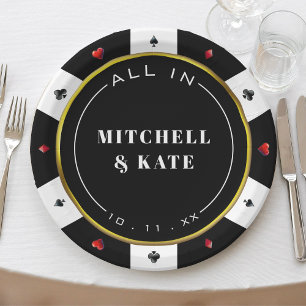 Poker Chip Wedding Paper Plate