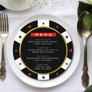Poker Chip Wedding Reception Menu